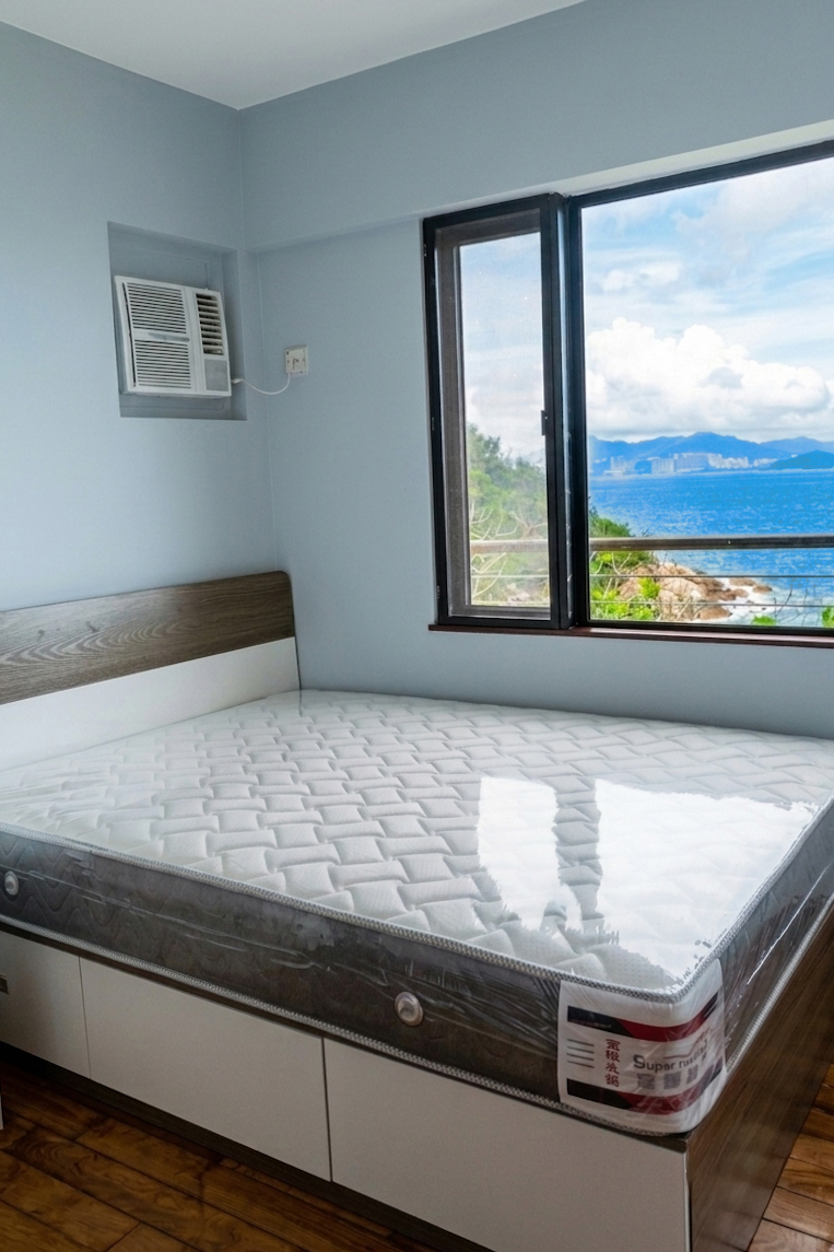 Bedroom with sea-view window